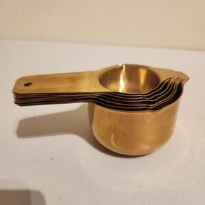 Measuring Cups Gold Tone Set Of 8 For Baking Cooking Kitchenware
